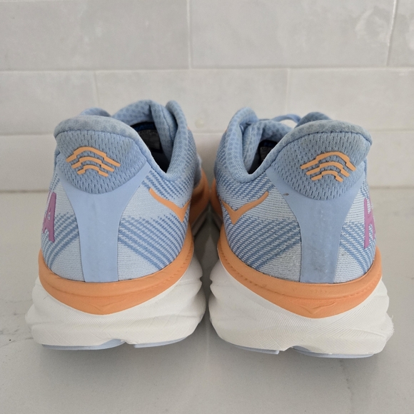 Hoka Clifton 9 Cushioned Athletic Walking Running Shoe Light Airy Blue Ice Water - Picture 6 of 10